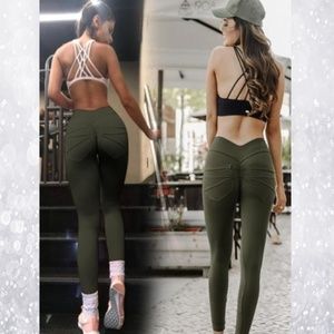 ❤ Green Scrunched Butt Shaping Yoga Pants Leggings